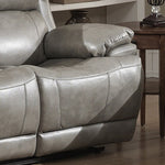 Estella Gray Leather Gel Manual Recliner Sofa