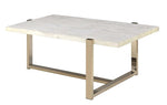 Feit Faux Marble/Gold Finish Metal Coffee Table