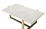 Feit Faux Marble/Gold Finish Metal Coffee Table