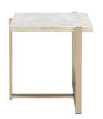 Feit Faux Marble/Gold Finish Metal End Table