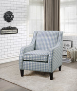 Fischer Blue Pattern Fabric Accent Chair