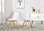 Giselle 2 White Faux Leather/Wood Side Chairs