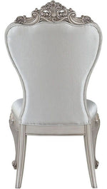 Gorsedd 2 Cream Fabric/Antique White Finish Wood Side Chairs