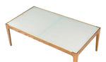 Gwynn Natural Finish Wood/Frosted Glass Coffee Table