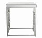 Hadleigh Chrome Metal End Table with Mirrored Top