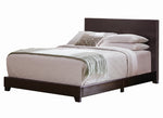 Dorian Brown Leatherette Upholstered Queen Panel Bed