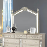 Heidi Metallic Platinum Wood Frame Dresser Mirror