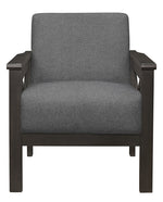 Herriman Gray Fabric Accent Chair with Wooden Arms