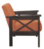 Herriman Orange Fabric Accent Chair with Wooden Arms