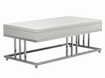 Idalia Glossy White Wood/Chrome Metal Coffee Table