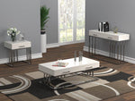 Idalia Glossy White Wood/Chrome Metal Coffee Table