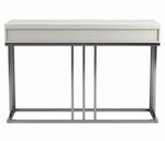 Idalia Glossy White Wood/Chrome Metal Sofa Table