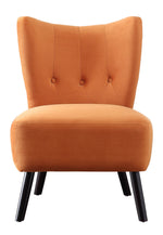 Imani Orange Velvet Tufted Accent Chair