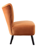 Imani Orange Velvet Tufted Accent Chair