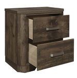 Jocelyn Rustic Brown Wood 2-Drawer Nightstand