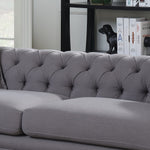 Juliet Grey Fabric 2-Seat Sofa with Rolled Arms