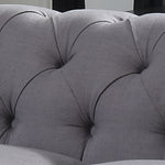 Juliet Grey Fabric 2-Seat Sofa with Rolled Arms