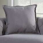 Juliet Grey Fabric 2-Seat Sofa with Rolled Arms