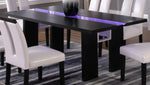 Justine Black Wood/Glass Dining Table with LED