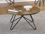 Kaelynn Dark Brown Wood/Black Metal Coffee Table