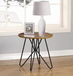 Kaelynn Dark Brown Wood/Black Metal End Table