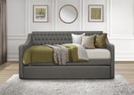 LaBelle Gray Fabric Tufted Twin Daybed with Trundle