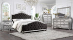 Leonora Vintage Platinum Fabric/Wood Cal King Bed (Oversized)