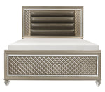 Loudon Champagne Metallic Wood Full Bed with LED