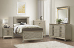 Loudon Champagne Metallic Wood Twin Bed with LED