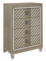 Loudon Champagne Metallic Wood Youth Chest