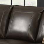 Louis 3-Pc Dark Brown Leather Gel Sectional Sofa