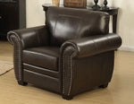 Louis Dark Brown Leather Gel Arm Chair