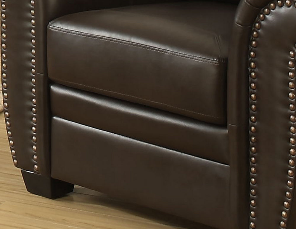 Louis Dark Brown Leather Gel Arm Chair