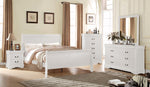 Louis Philippe White Wood Full Sleigh Bed