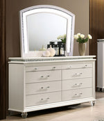 Maddie Pearl White Wood 8-Drawer Dresser