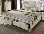 Maddie Pearl White Wood Queen Bed (Oversized)