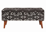 Malissa Black/White Woven Cotton Storage Bench