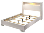 Malte White Wood King Bed with LED (Oversized)