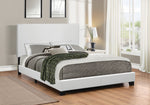 Mauve White Leatherette Upholstered Full Platform Bed