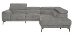 Medora 2-Pc Gray Microfiber RAF Sectional Sofa