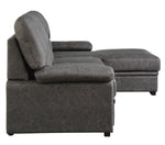 Michigan 2-Pc Dark Gray RAF Sectional with Pull-Out Bed