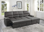 Michigan 2-Pc Dark Gray RAF Sectional with Pull-Out Bed