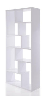 Mileta II White Wood Rectangular Cube Bookcase