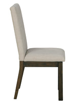 Dellbeck 2 Beige Fabric/Brown Wood Side Chairs