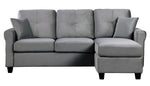 Monty Gray Velvet Reversible Sectional Sofa