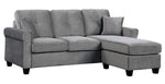 Monty Gray Velvet Reversible Sectional Sofa