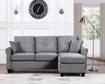 Monty Gray Velvet Reversible Sectional Sofa