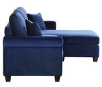 Monty Navy Velvet Reversible Sectional Sofa