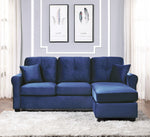 Monty Navy Velvet Reversible Sectional Sofa