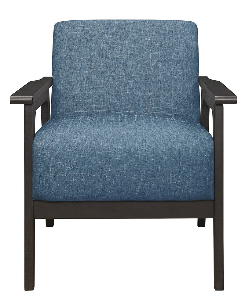 Ocala Blue Linen Like Fabric Accent Chair